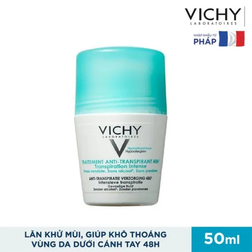 Lăn Khử Mùi Vichy Traitement Anti - Transpirant Khô Thoáng Suốt 48H  50ml (3337871320300)